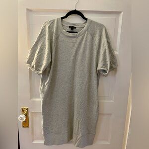 j. crew • puff sleeve grey sweatshirt dress
